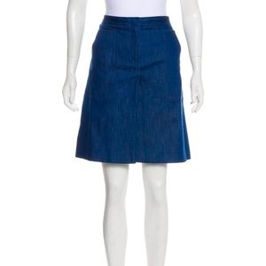 Tory Burch Pleated Denim Skirt